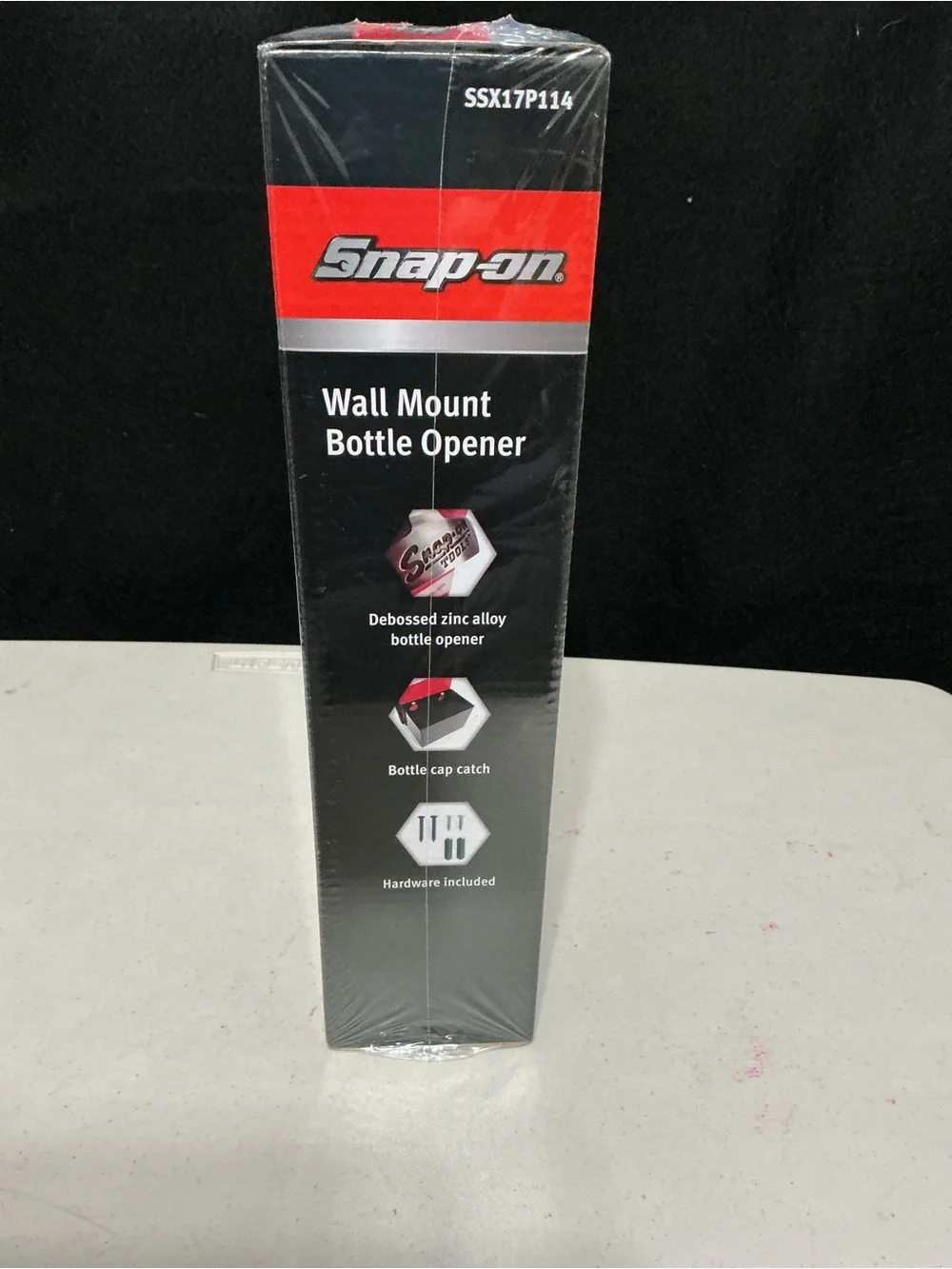 Snap Wall Mount Bottle Opener - Red and Black, New